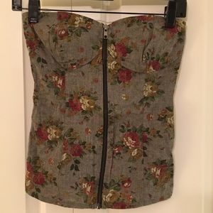 Strapless Floral Corset Top